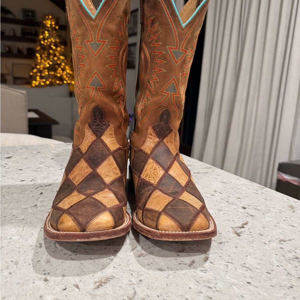 Brown and Tan Women's Western Boots